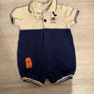 Vintage Disney Baby Cream and Navy Outfit